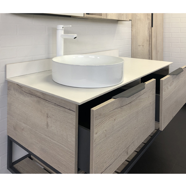 Приобрести сomforty тумба со столешницей и раковиной comforty порто-120-1 дуб дымчатый