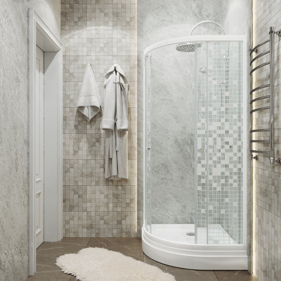 Приобрести тритон душевое ограждение стандарт а аква мозайка 100х100 см, белая с узором щ0000025927