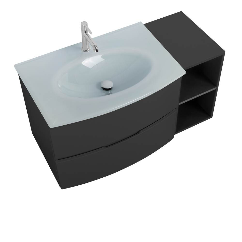 Приобрести cezares тумба подвесная с раковиной elettra 104 см grafite, стекло, графит 55522