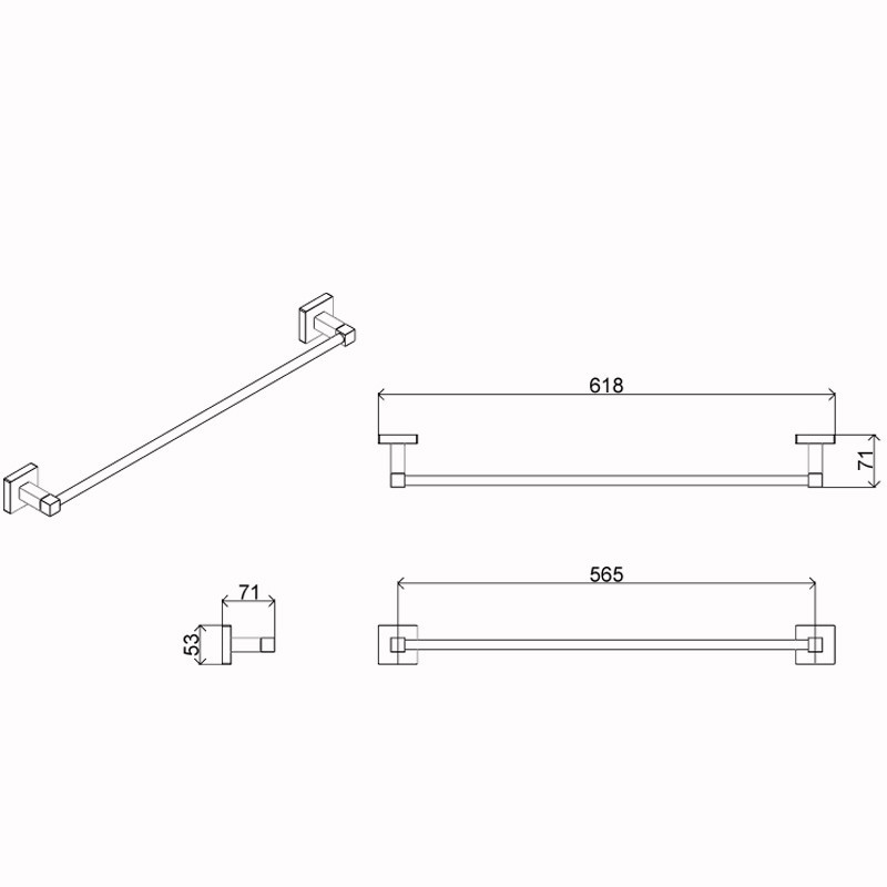 Приобрести azario полотенцедержатель одинарный rina 580мм, хром az-87001