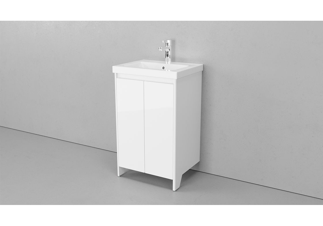 Приобрести тумба напольная с раковиной velvex klaufs 50 см tnkla.50.2d-616.216, белый