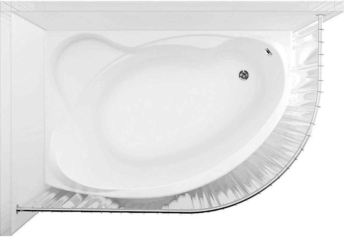 Приобрести aquanet карниз для ванны graciosa полукруглый 150х90 см