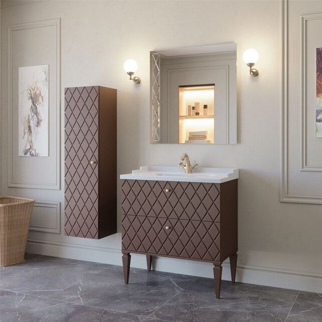 Приобрести caprigo тумба с раковиной roma 80 см, мокко