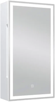 Приобрести continent зеркало шкаф с подсветкой allure 35х65 см, сенсорный включатель, левосторонее, белое