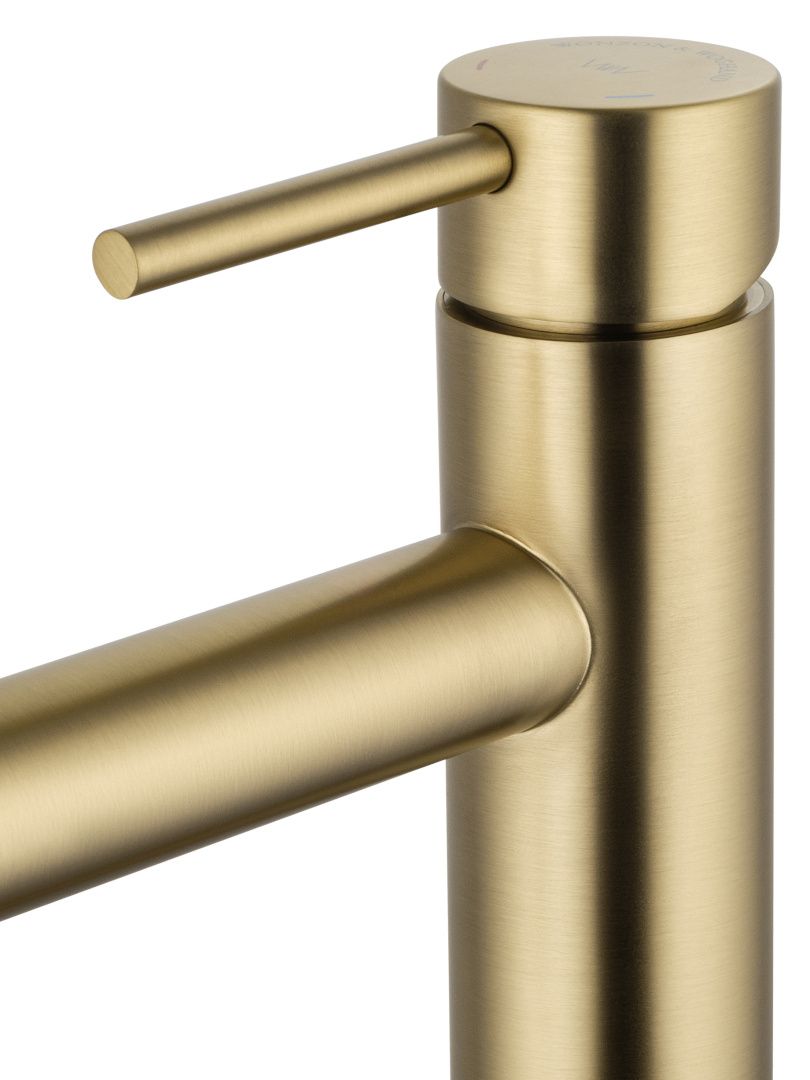 Приобрести смеситель для раковины высокий wonzon & woghand, брашированное золото (ww-h1064-bg)