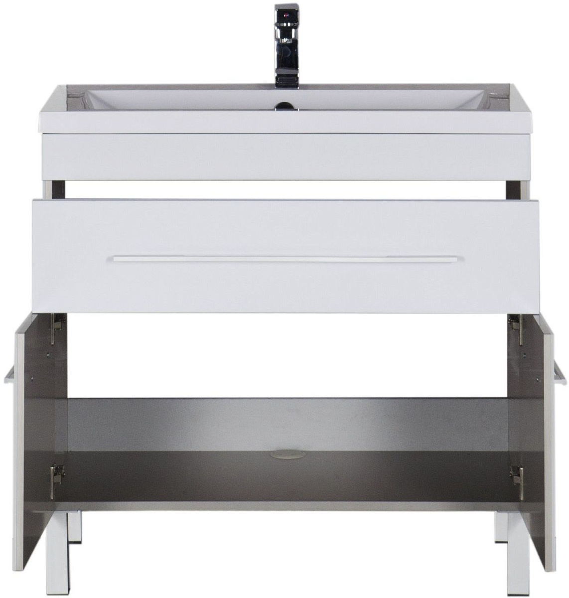 Приобрести aquanet тумба с раковиной верона 90 см, белая (напольная 1 ящик 2 дверцы)