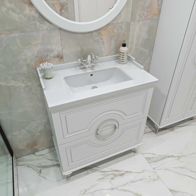 Приобрести caprigo тумба с раковиной напольная velletta 80 см, белая 35317-sf027