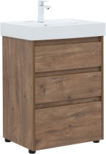 Aquanet Тумба с раковиной Nova Lite 60 см, дуб рустикальный (3 ящика)