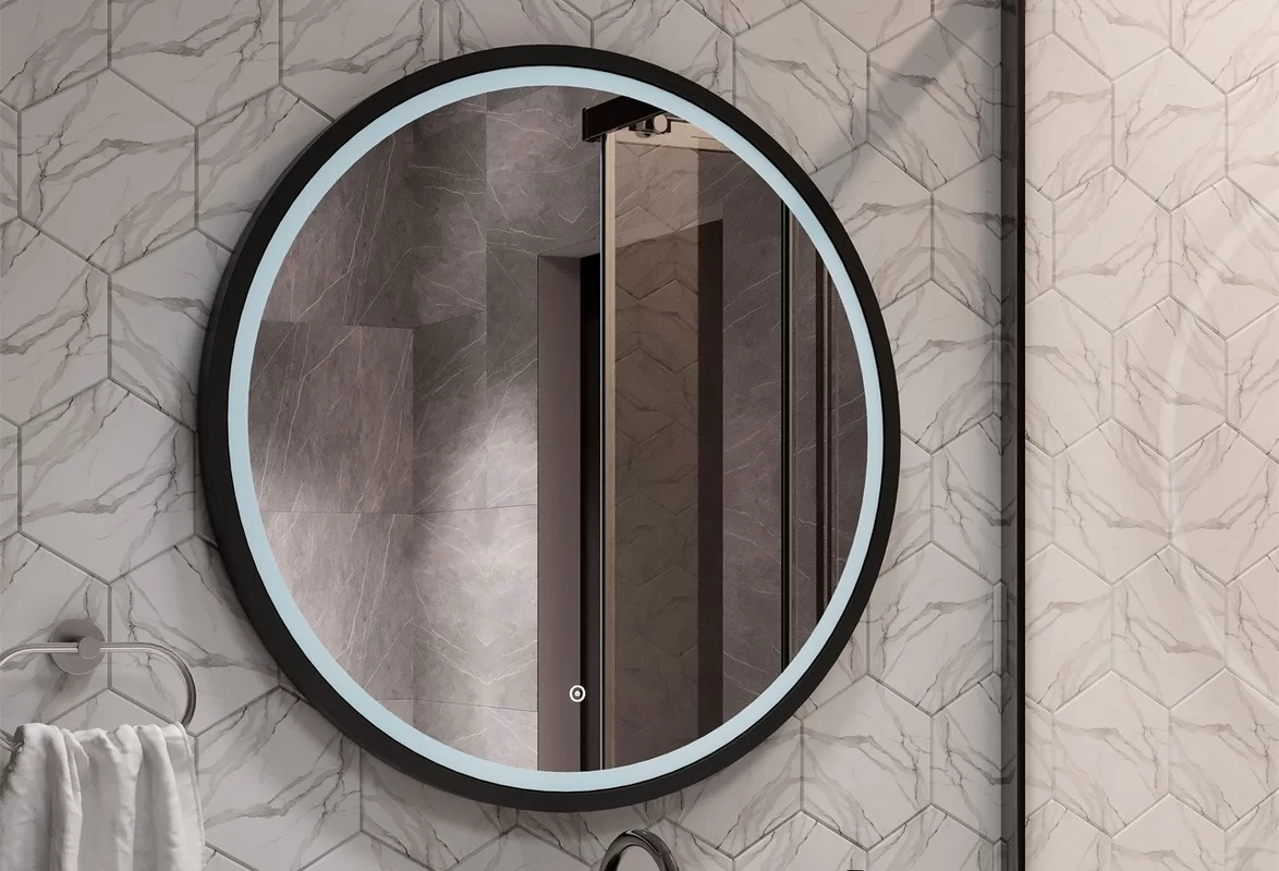 Приобрести continent зеркало с подсветкой style black 80х80 см, черный