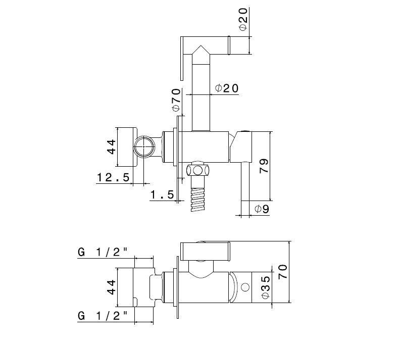 Приобрести kerama marazzi смеситель с гигиеническим душем, хром 27720km.21.018
