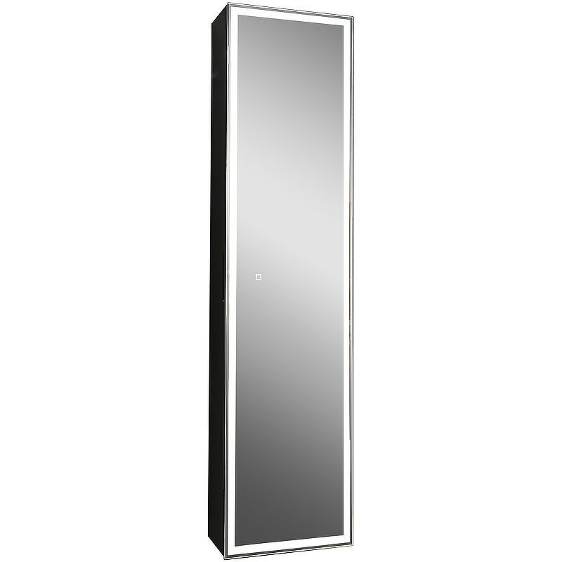 Приобрести continent пенал подвесной с подсветкой mirror box black 160 см, сенсорный включатель, черный