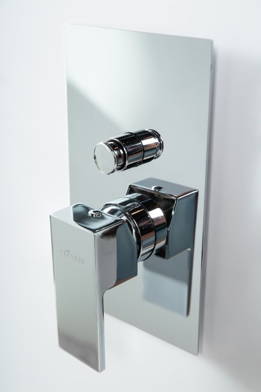 Приобрести cezares смеситель скрытого монтажа unika с переключателем на 2 выхода, хром unika-vdim-01
