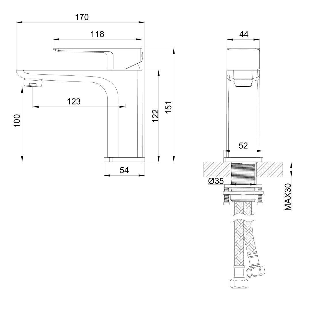 Приобрести смеситель для раковины wonzon & woghand edge, темный графит (ww-88139003-bgm)