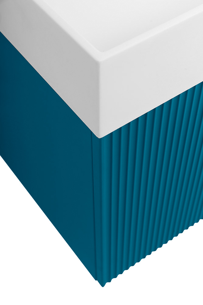 Приобрести cezares тумба подвесная с раковиной premium 70 см plisse blu petrolio, голубая 55438