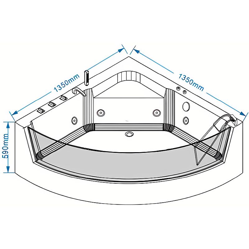 Приобрести grossman гидромассажная ванна 135х135 см, угловая, белая gr-13513-1