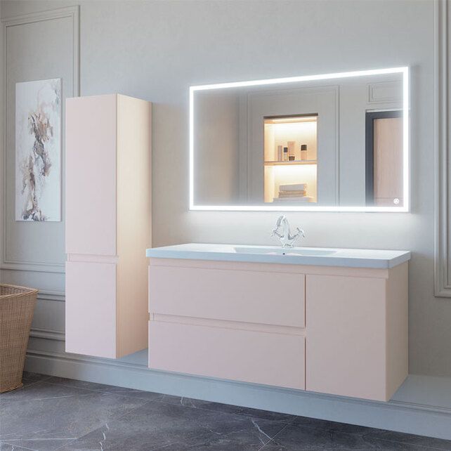 Приобрести caprigo тумба с раковиной forte -smalty 120 см, правая, розовая, эмаль