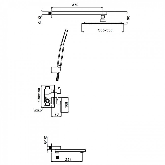 Приобрести gappo душевая система g7199-20, сатин 29426