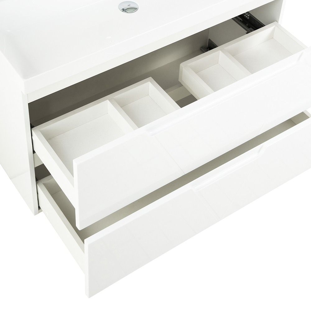 Приобрести belbagno тумба с раковиной vittoria 100 см, подвесная bianco lucido-p, белая раковина