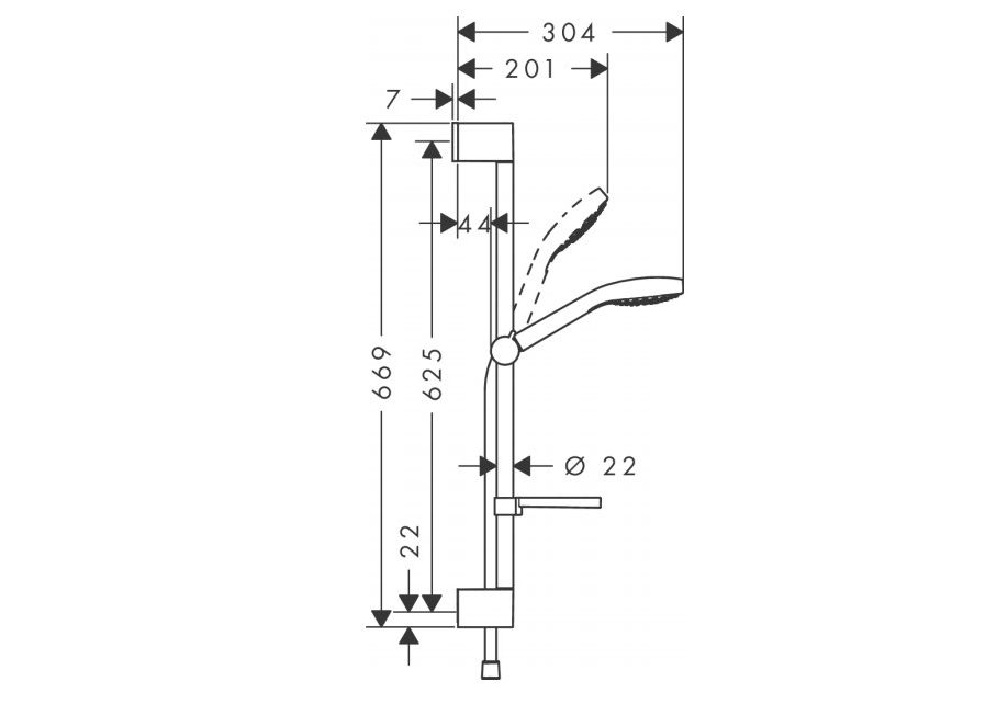 Приобрести 26586400 croma select e набор для душа croma select е vario, 0.65 м, с мыльницей casetta
