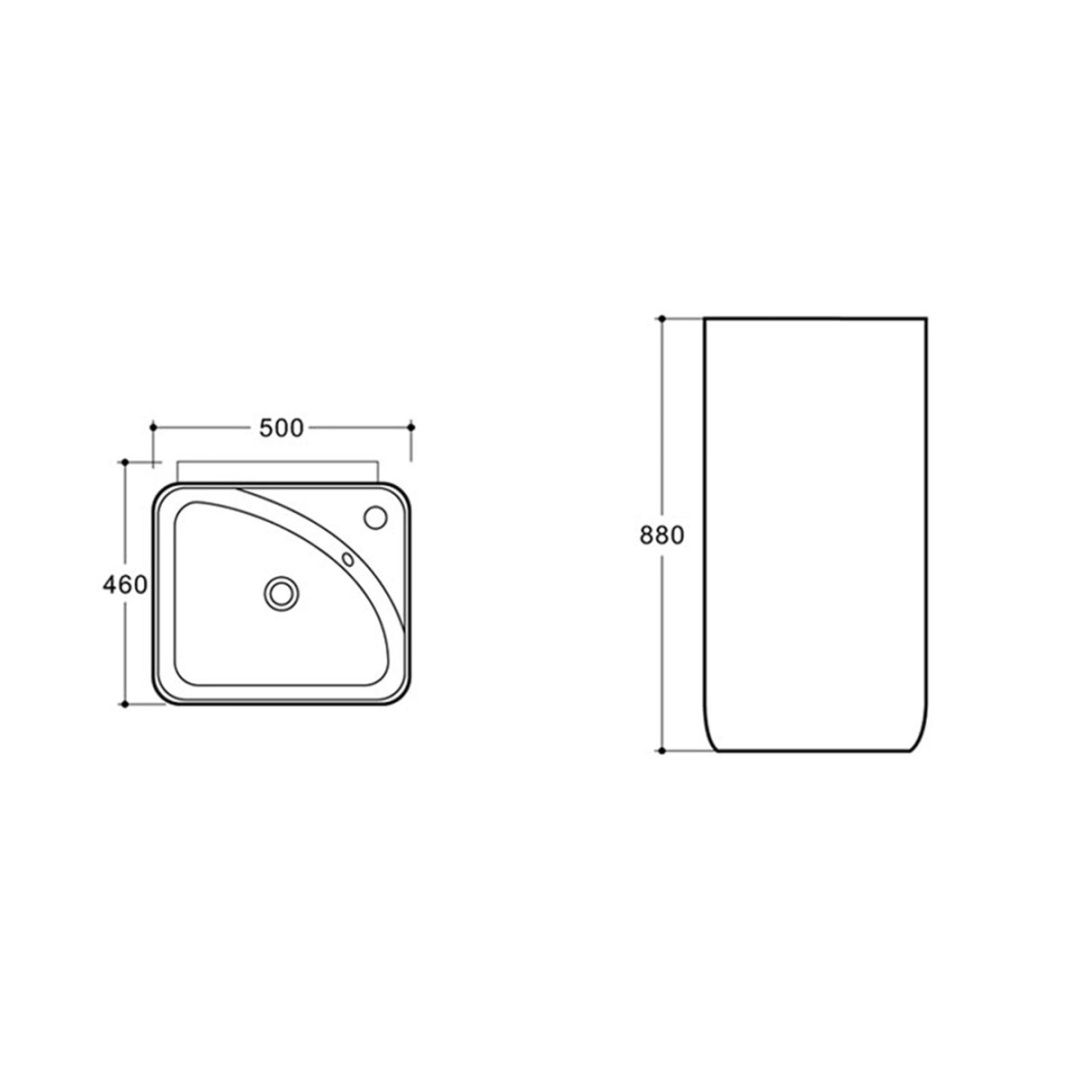 Приобрести vincea раковина напольная 50х46 см, белая vbs-2p202