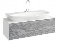 Тумба подвесная с раковиной Aqwella Genesis 100 см GEN0110MG, белый/серый