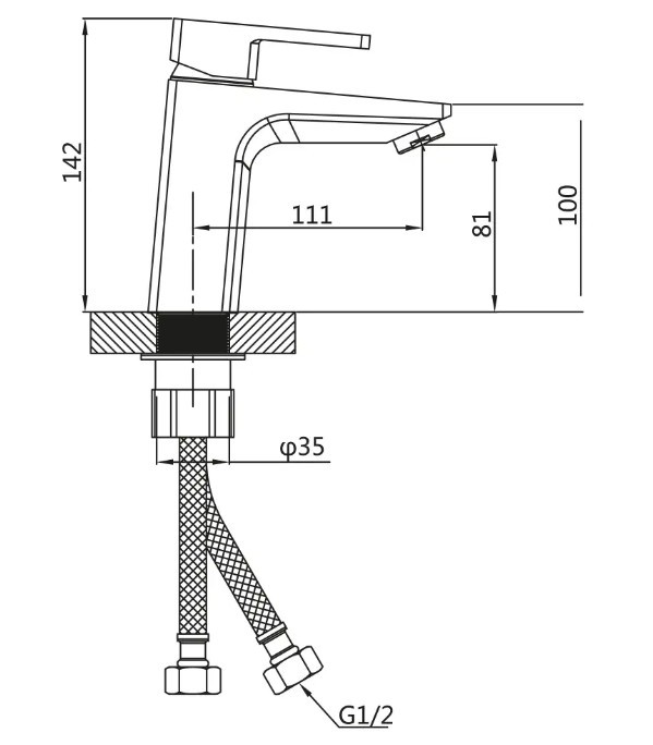 Приобрести cмеситель для раковины vieir sera 142 мм, черный v353511c
