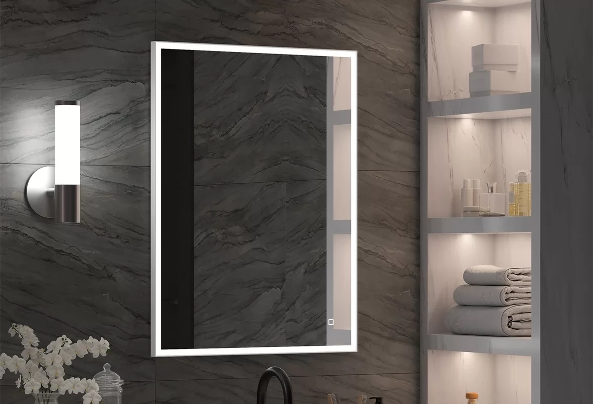 Приобрести continent зеркало с подсветкой solid 60х80 см, белое