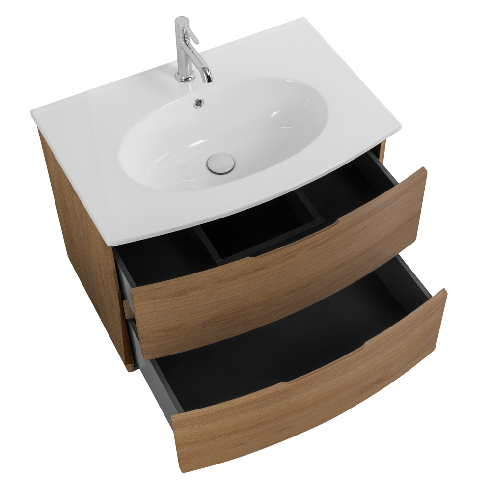 Приобрести cezares тумба подвесная с раковиной elettra 75 см rovere tabacco, дерево 55523