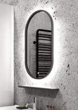 Continent Зеркало с подсветкой Prime Gray 45х80 см, серое