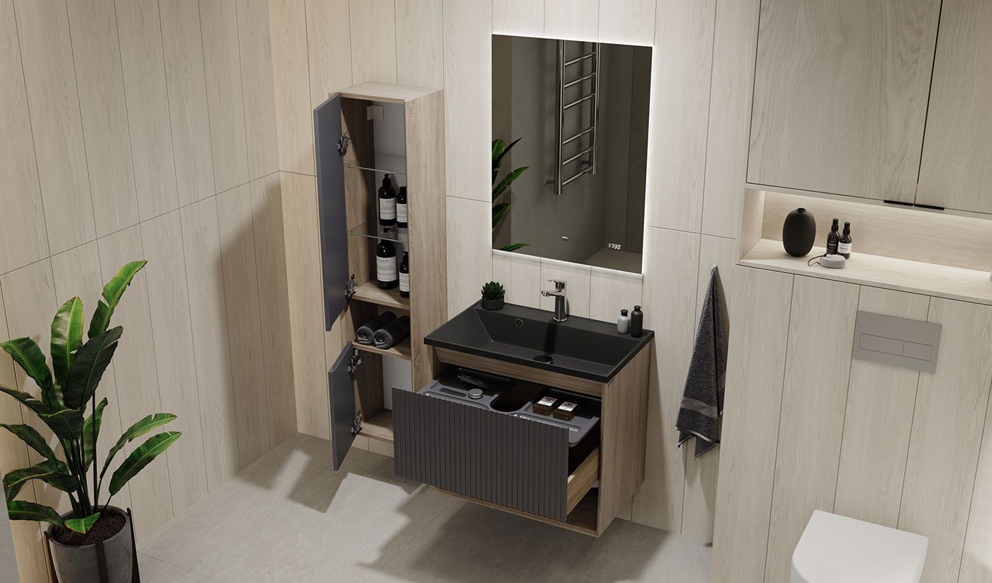 Приобрести jorno пенал подвесной tossony 33 см, антрацит