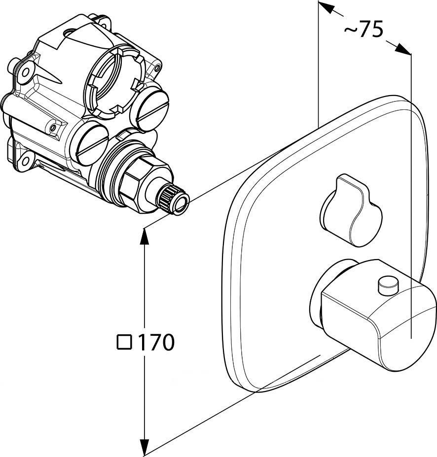 Приобрести набор 5 в 1 kludi ameo с термостатом