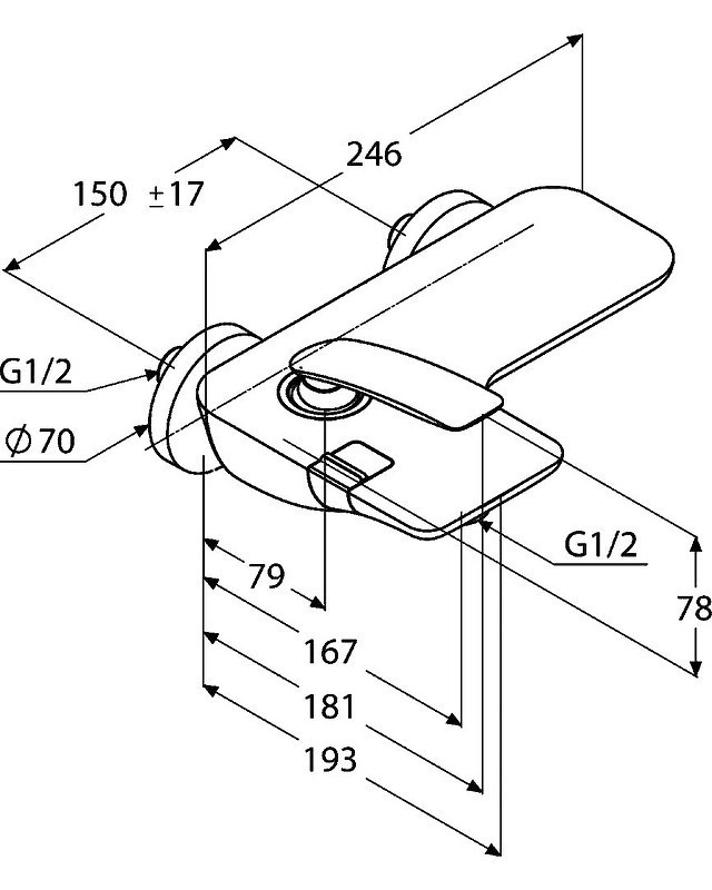 Приобрести kludi balance однорычажный смеситель для ванны и душа, арт. 524450575