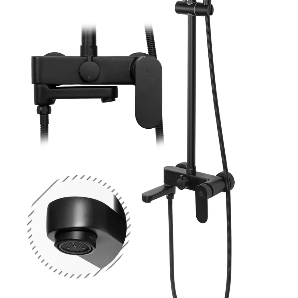 Приобрести grocenberg душевая система, черный матовый gb7011bl