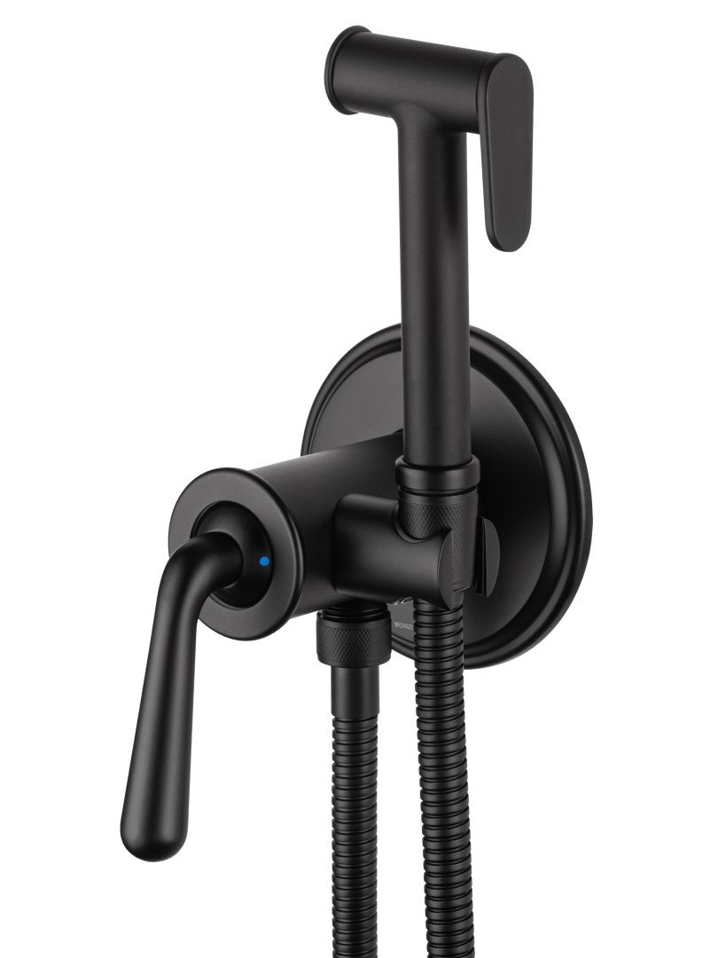 Приобрести смеситель с гигиеническим душем встраиваемый wonzon & woghand steam, черный матовый (ww- 88829008-mb)