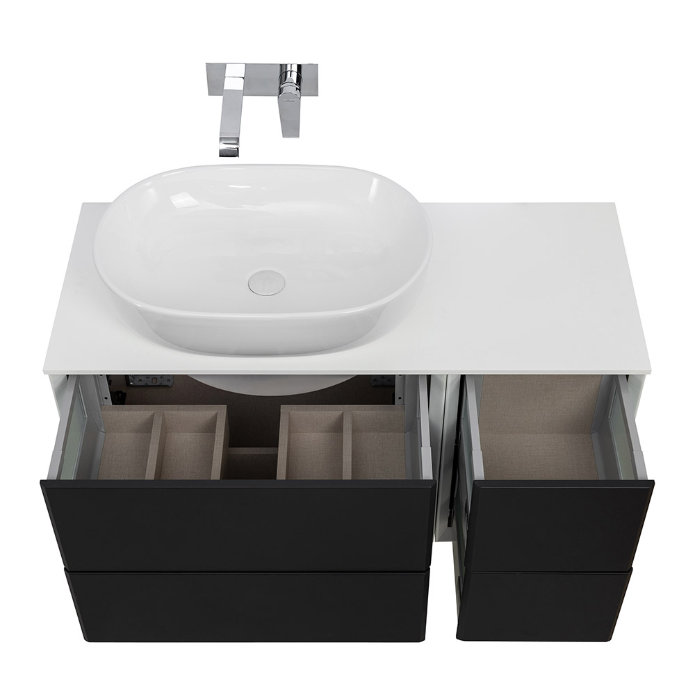 Приобрести cezares тумба со столешницей подвесная bellagio 106 см grafite, графит 54715