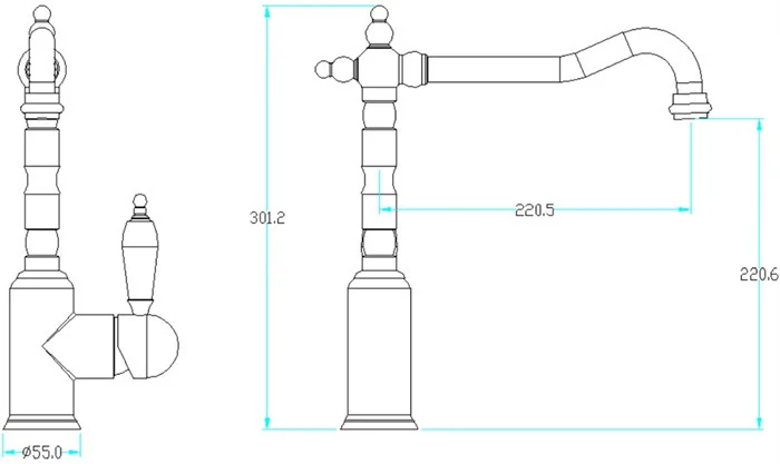 Приобрести boheme смеситель для кухни medici, бронза\кристаллы 101-crst