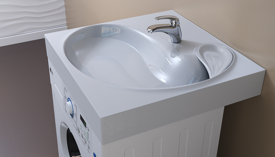 Приобрести jorno раковина над стиральной машиной 60х60 см, белая qopp 60