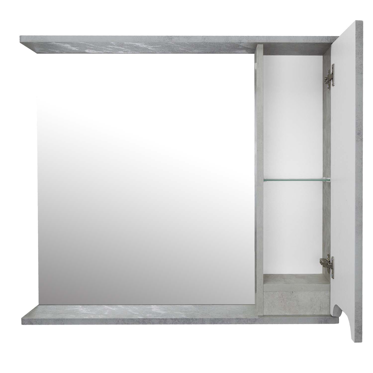 Приобрести loranto зеркало-шкаф florena 80 80х60 см, правое, светлый бетон (cs00086987)
