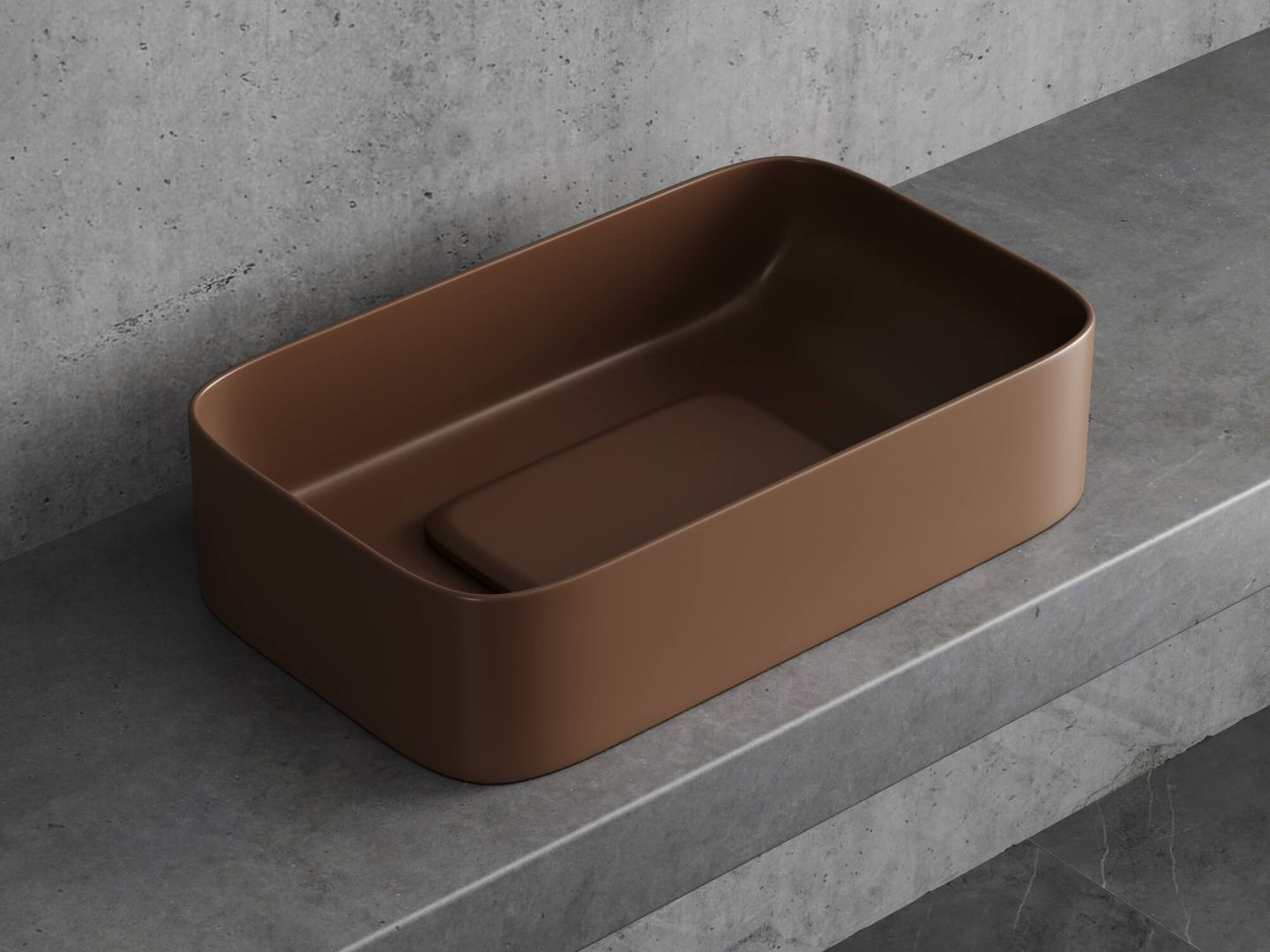 Приобрести hayzburg накладная раковина чаша 61х38 см, кофеин матовая hb-0033-60mdb