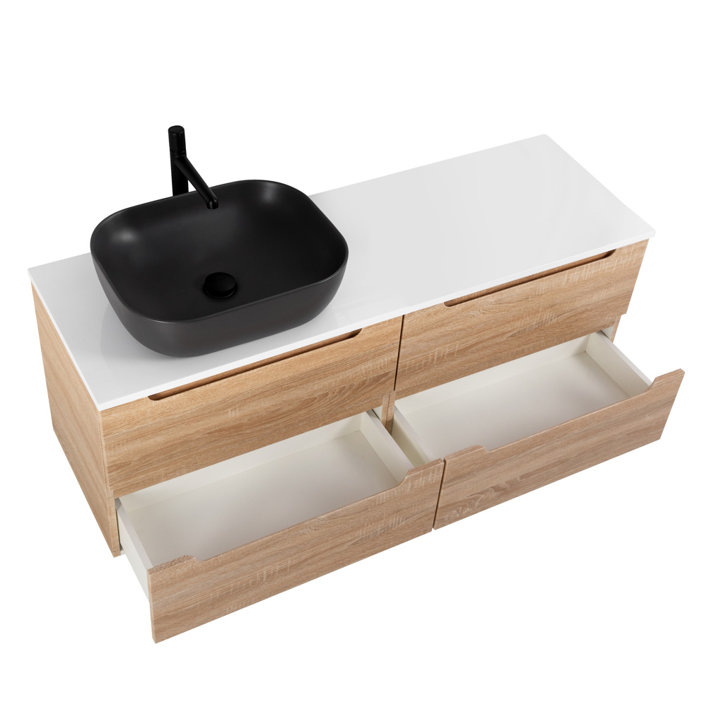 Приобрести belbagno тумба со столешницей etna 120 см, подвесная rovere bianco, раковина слева