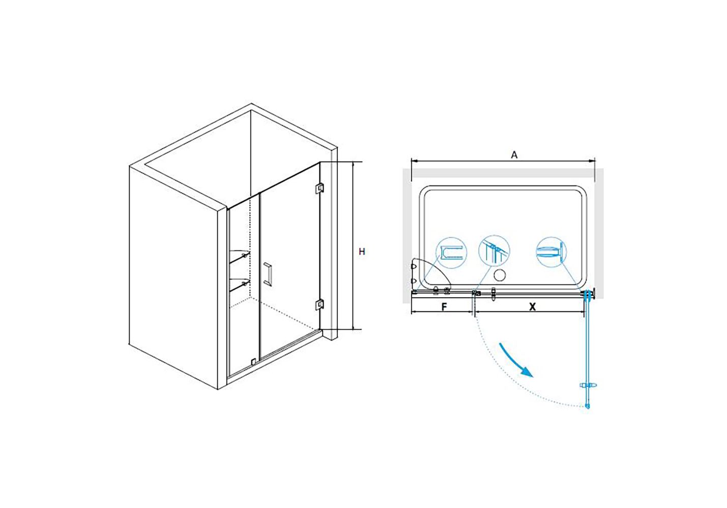 Приобрести душевая дверь rgw ho-012 b 100 см, прозрачное, 350601200-14