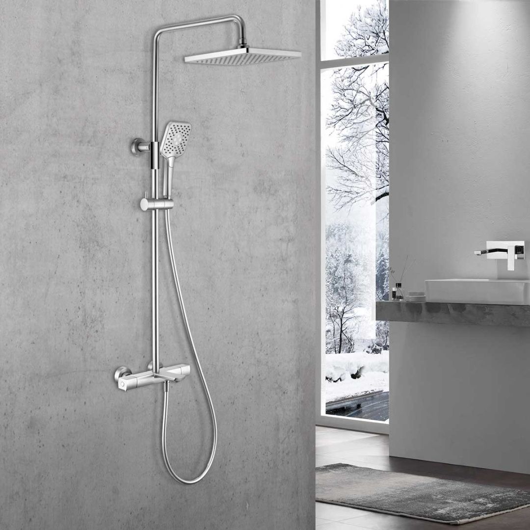 Приобрести vincea душевая стойка next, термостат, хром vsfs-1n0tch