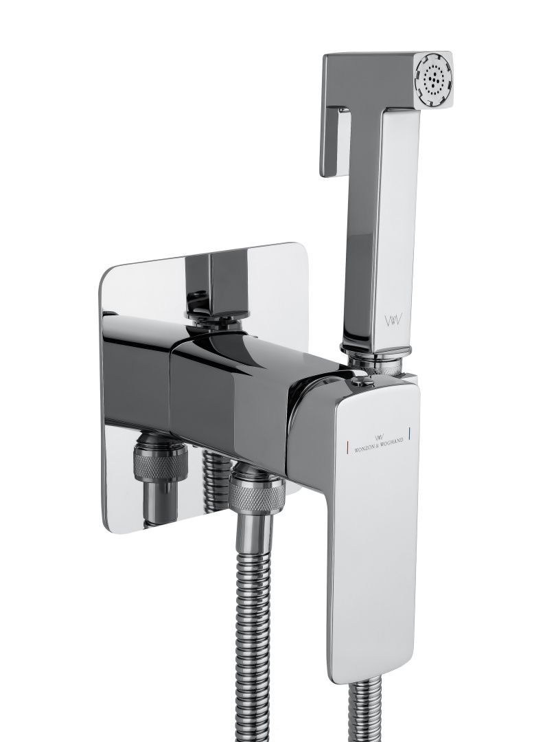 Приобрести смеситель с гигиеническим душем встраиваемый wonzon & woghand edge, хром (ww-88829003-cr)