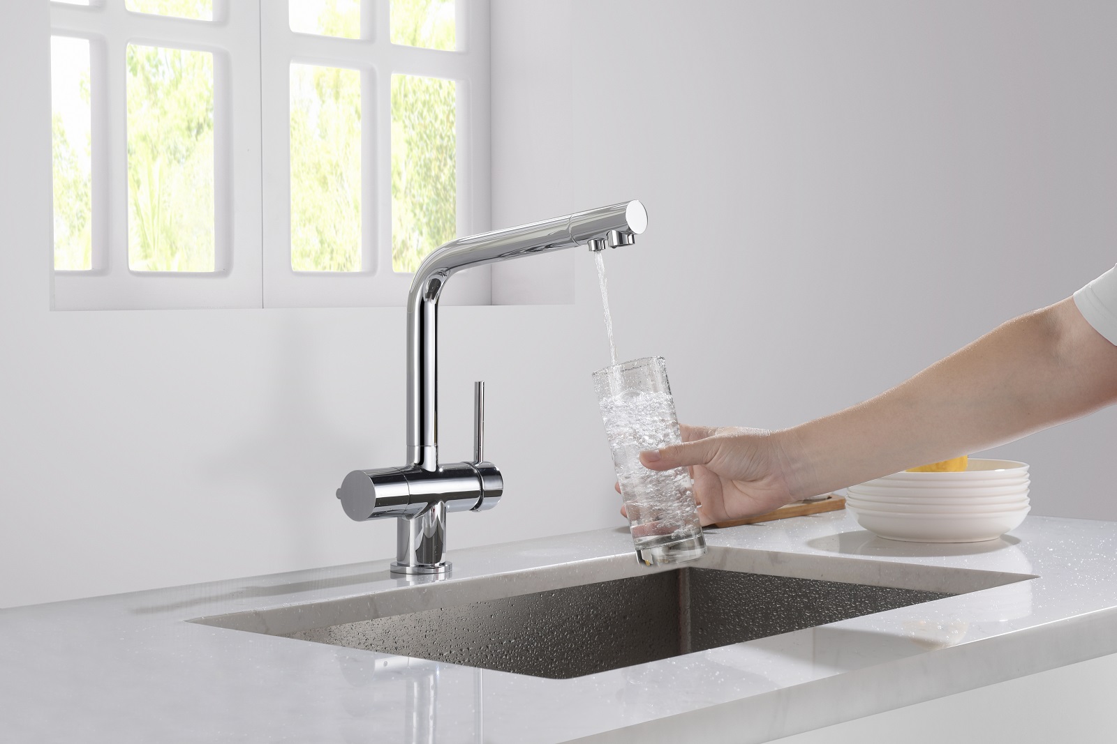 Приобрести смеситель для кухни с подключением фильтра timo saona 2396/00f хром