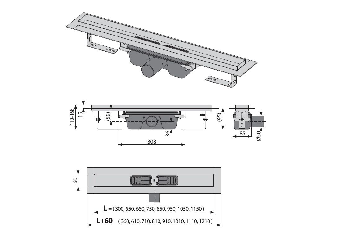 Приобрести сливной трап alcaplast apz6-300 professional 