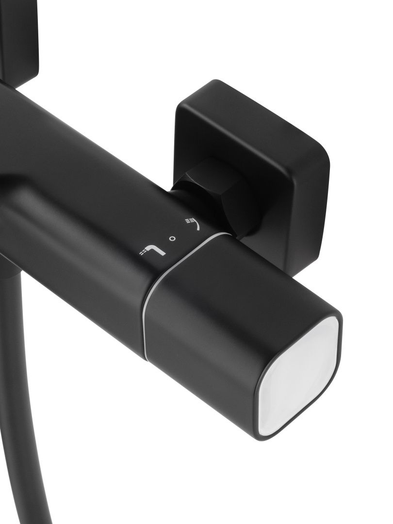 Приобрести смеситель для ванны с душем и термостатом wonzon & woghand solid, черный матовый (ww-c2011-a-mb)