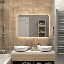 Continent Зеркало с подсветкой Burzhe 100х80 см, бесконтактный включатель, белое