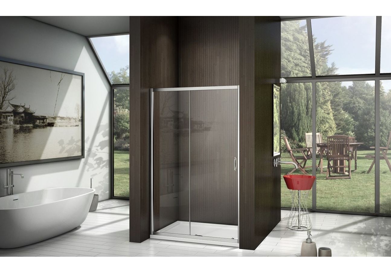 Приобрести дверь душевая bas latte wtw-130-c-we 130 см