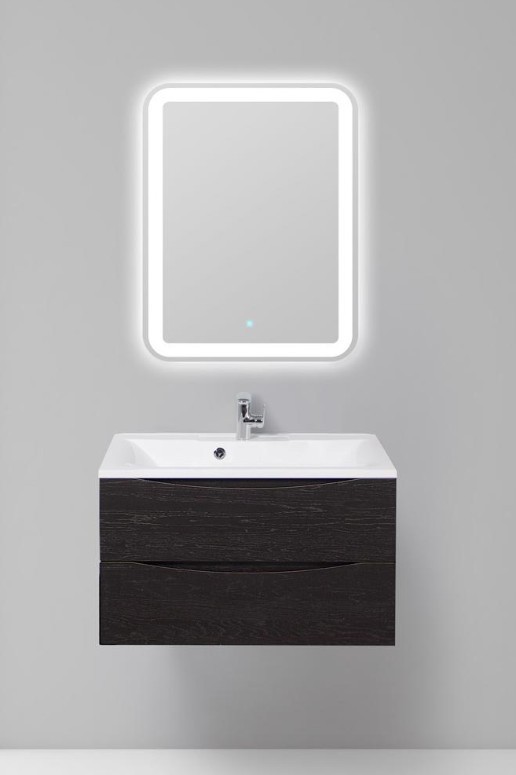 Приобрести тумба подвесная с раковиной belbagno marino-800-2c-so-rca-p 80 см, rovere cioccolato amaro