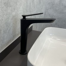 Comforty Высокий смеситель для раковины 28 см, черный матовый, FC088B-CMT